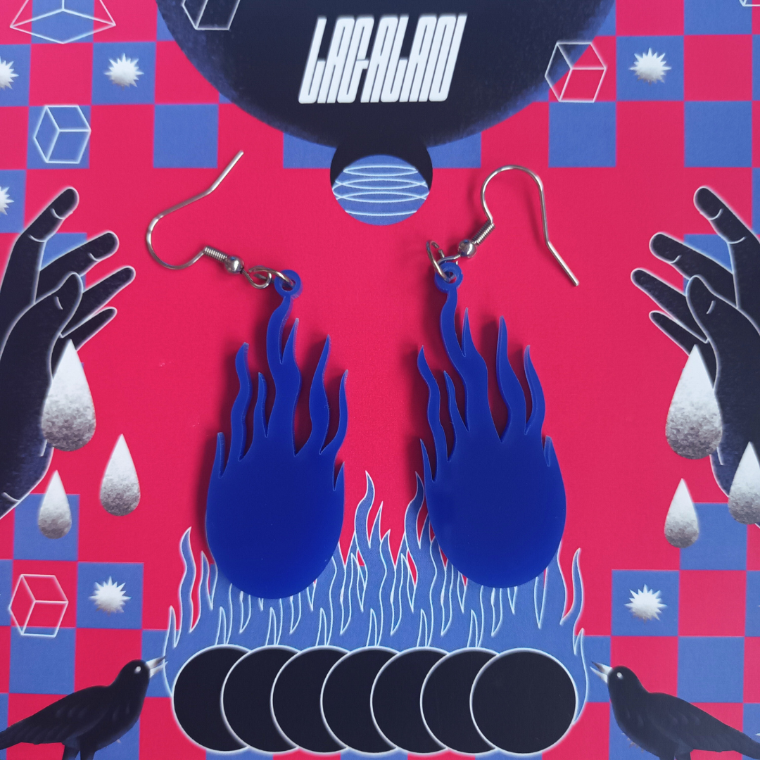 Aretes Flama, Conejo, Cuervo o Mano - LaGalan Illustration