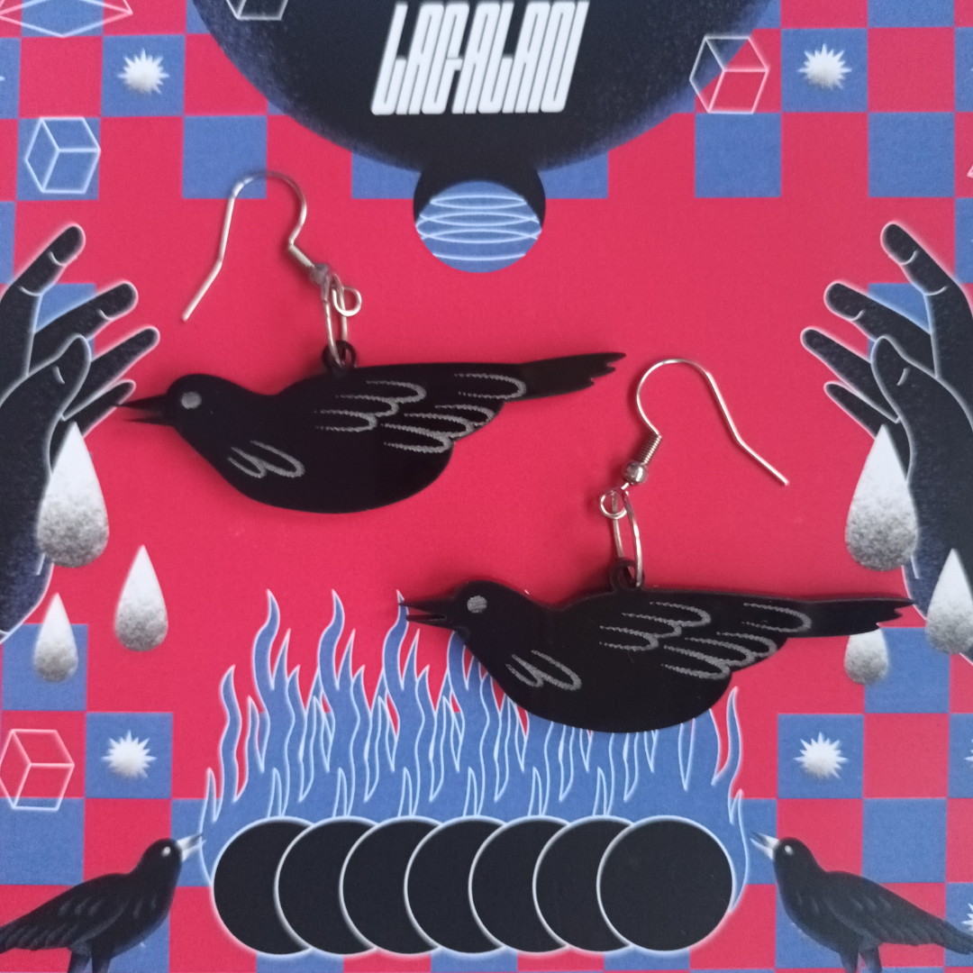 Aretes Flama, Conejo, Cuervo o Mano - LaGalan Illustration